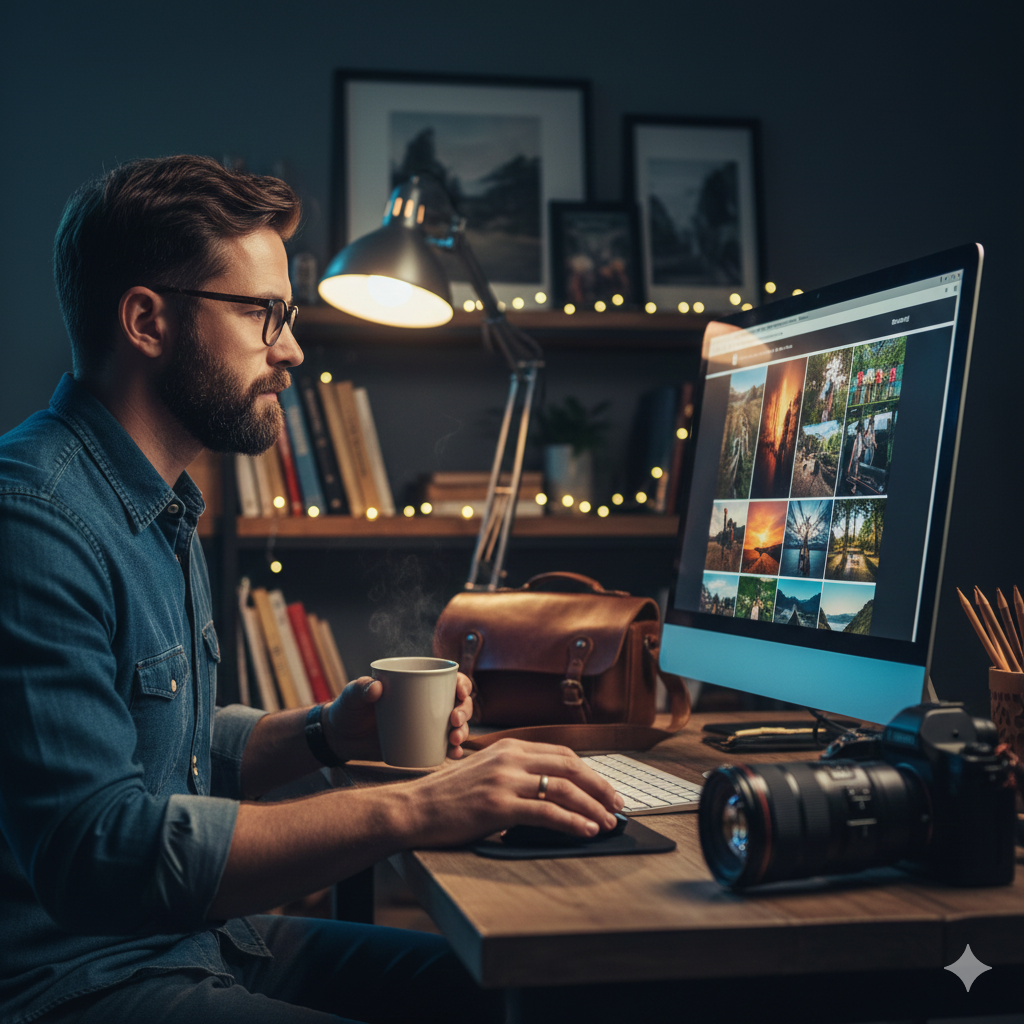 Photographer with camera